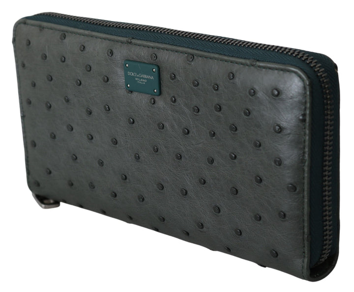  - Dolce & Gabbana Exquisite Green Ostrich Leather Continental Wallet - VAS9686 - Ask Me Wear