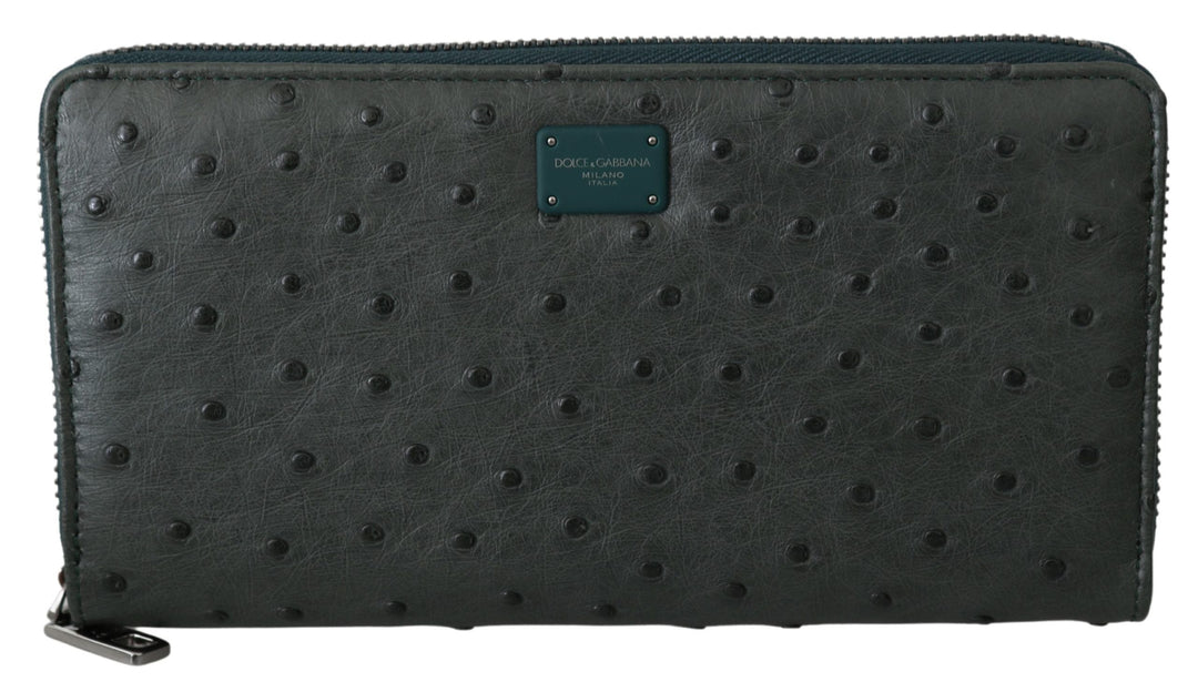  - Dolce & Gabbana Exquisite Green Ostrich Leather Continental Wallet - VAS9686 - Ask Me Wear