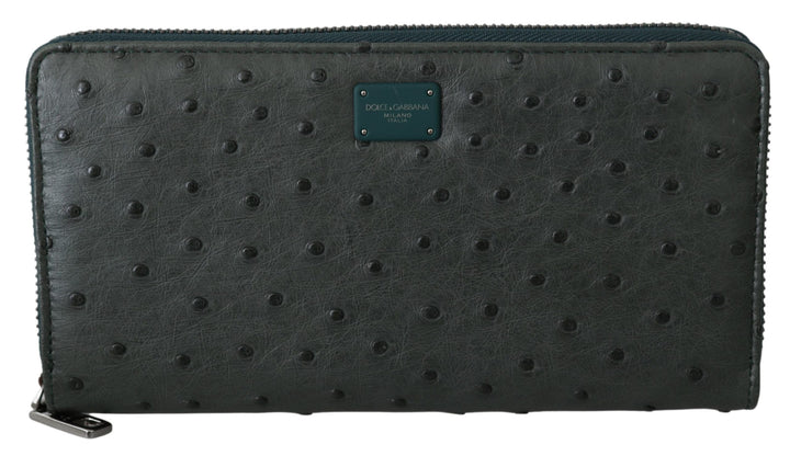  - Dolce & Gabbana Exquisite Green Ostrich Leather Continental Wallet - VAS9686 - Ask Me Wear