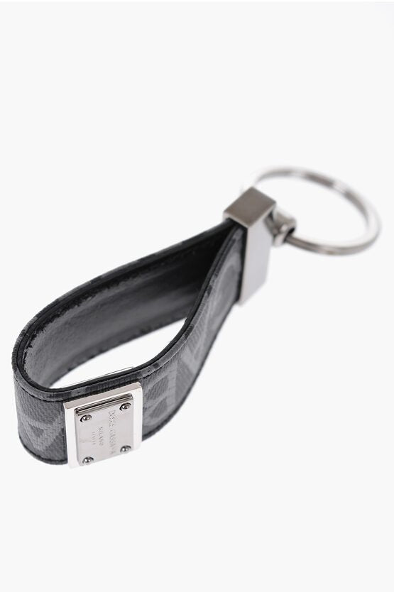 Rings - Dolce & Gabbana Faux Leather Logoed Keyring with Silver - Tone Details - 8056265527105 - Ask Me Wear