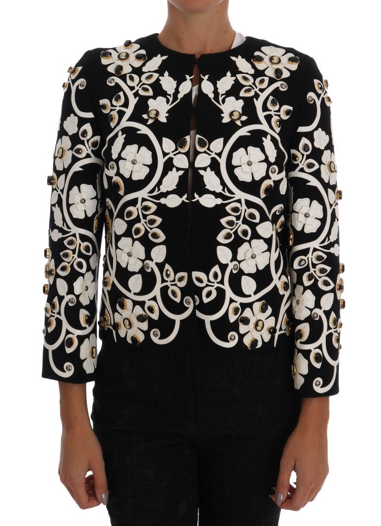  - Dolce & Gabbana Floral Embroidered Crystal Wool Coat Jacket - JKT1042 - 3 - Ask Me Wear