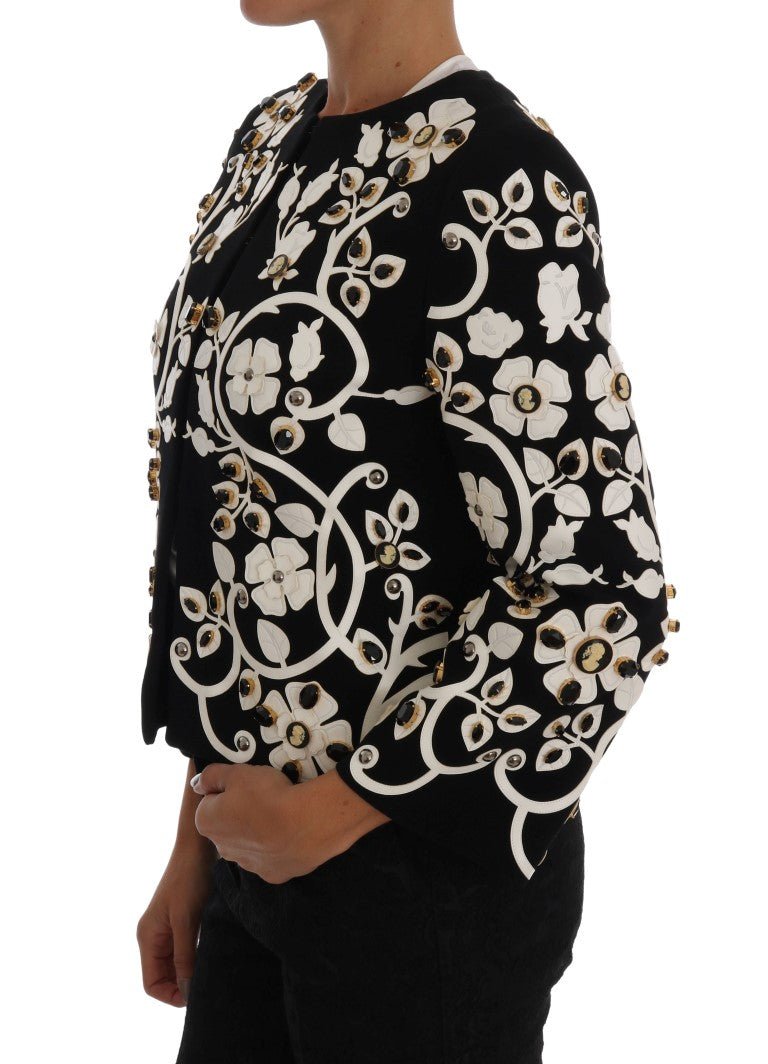  - Dolce & Gabbana Floral Embroidered Crystal Wool Coat Jacket - JKT1042 - 3 - Ask Me Wear