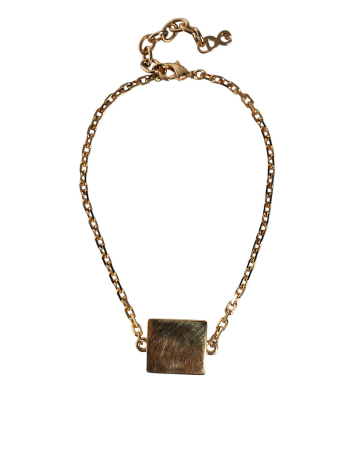  - Dolce & Gabbana Gold Brass Chain Logo Sicily Pendant Necklace - SMY10381 - Ask Me Wear