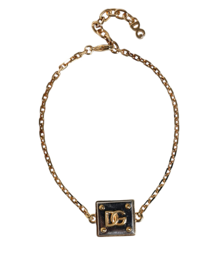  - Dolce & Gabbana Gold Brass Chain Logo Sicily Pendant Necklace - SMY10381 - Ask Me Wear