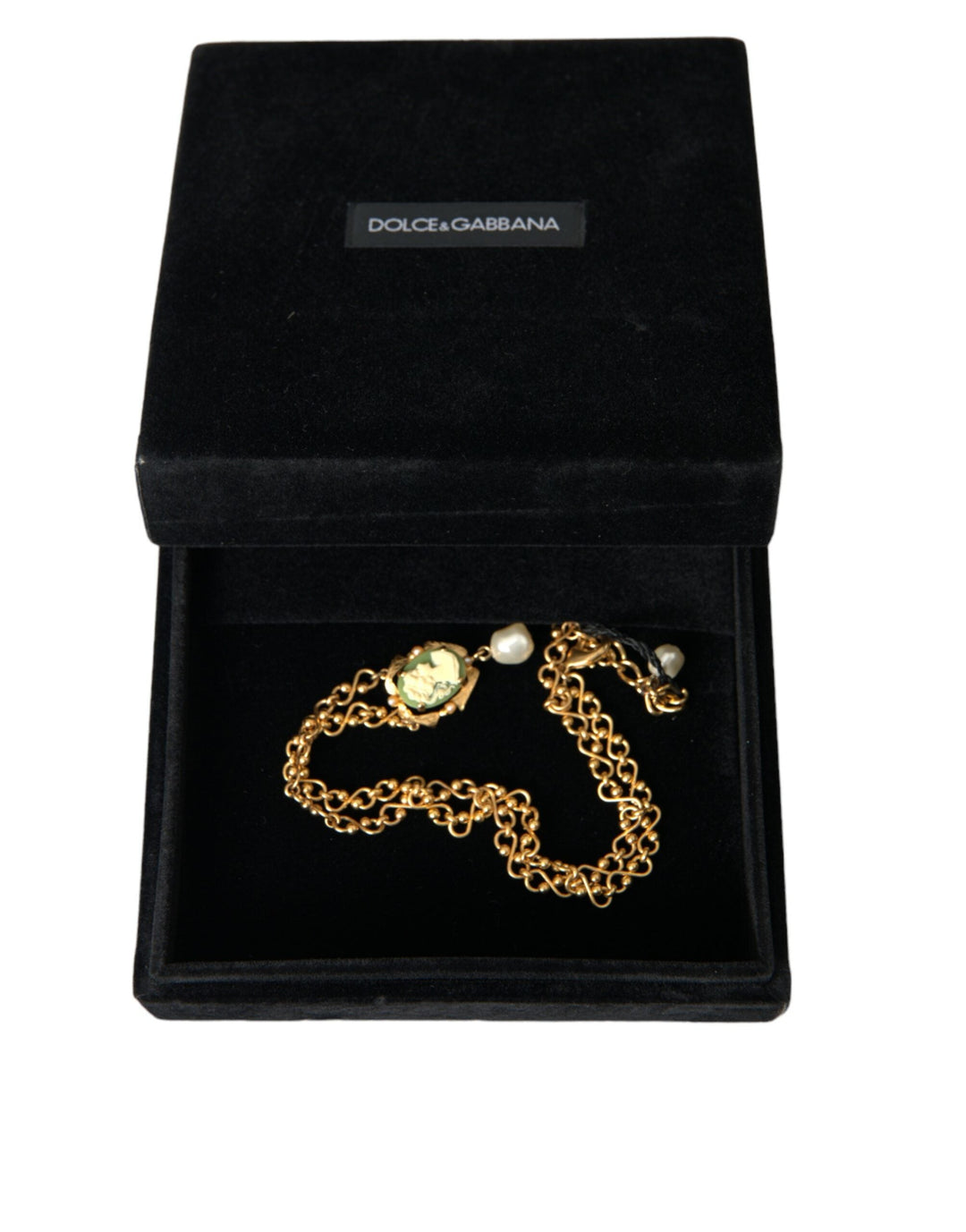  - Dolce & Gabbana Gold Brass Chain Pearl Pendant Charm Necklace - SMY101384 - Ask Me Wear