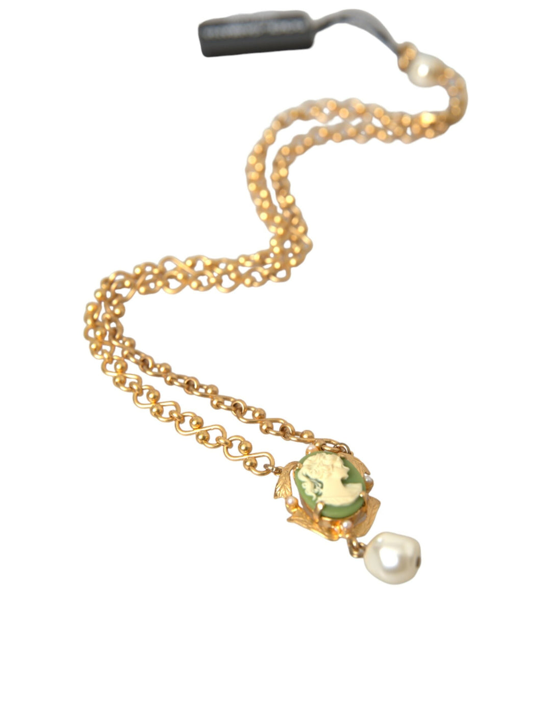  - Dolce & Gabbana Gold Brass Chain Pearl Pendant Charm Necklace - SMY101384 - Ask Me Wear