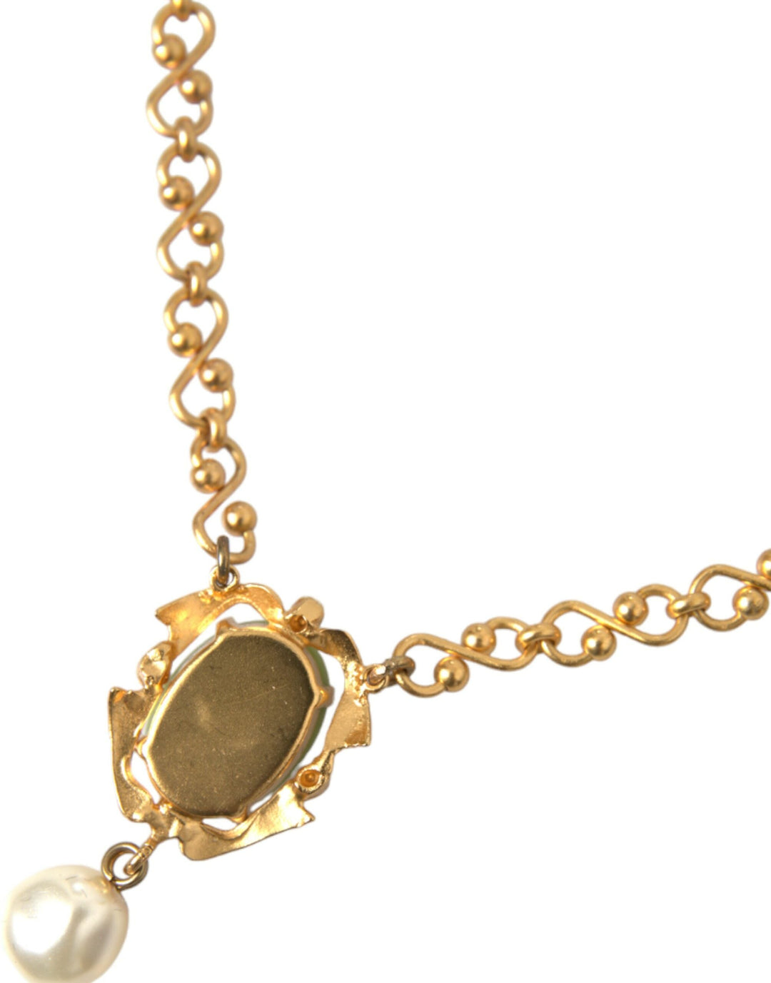  - Dolce & Gabbana Gold Brass Chain Pearl Pendant Charm Necklace - SMY101384 - Ask Me Wear