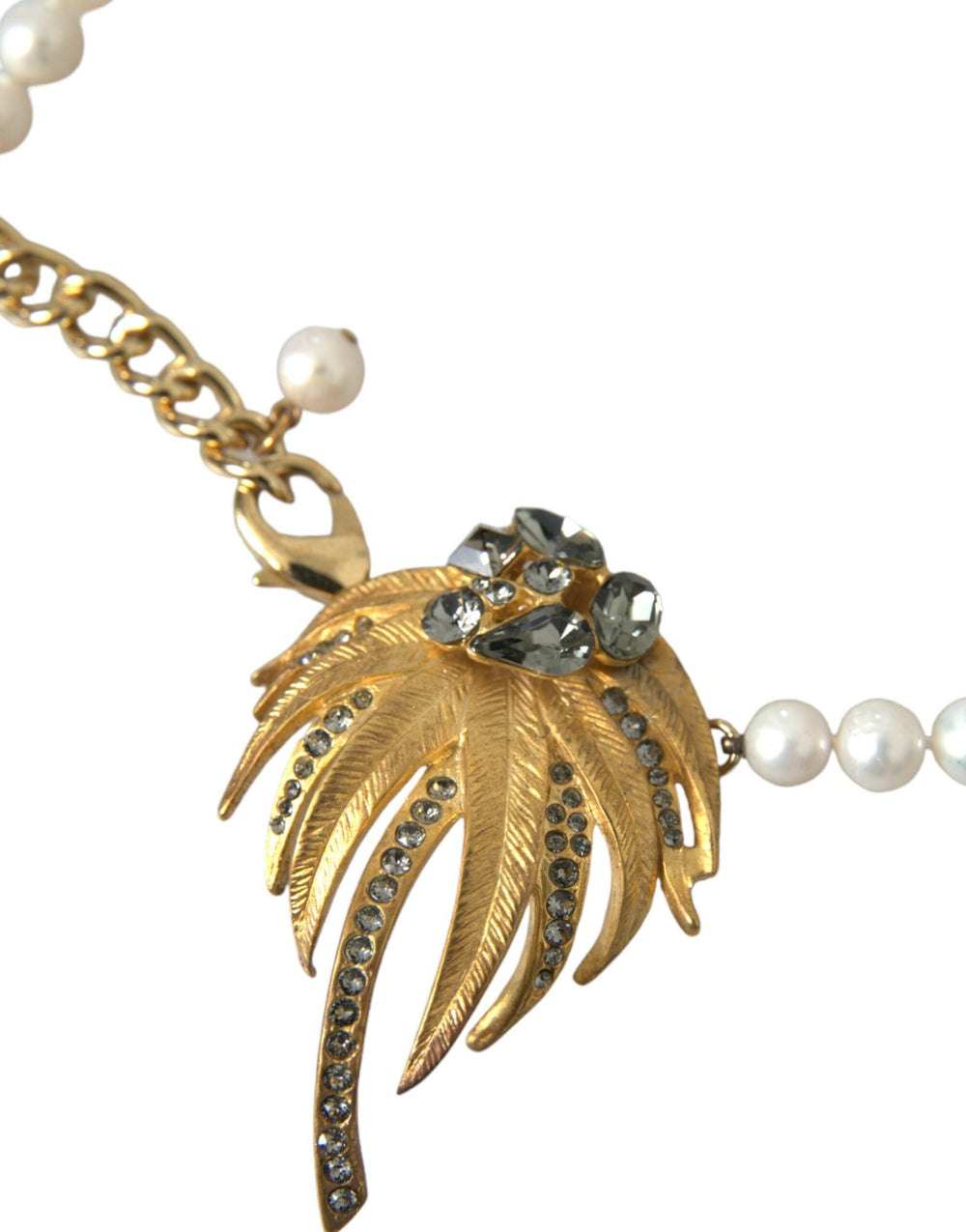  - Dolce & Gabbana Gold Brass Crystal Pearl Tree Pendant Charm Necklace - SMY101391 - Ask Me Wear