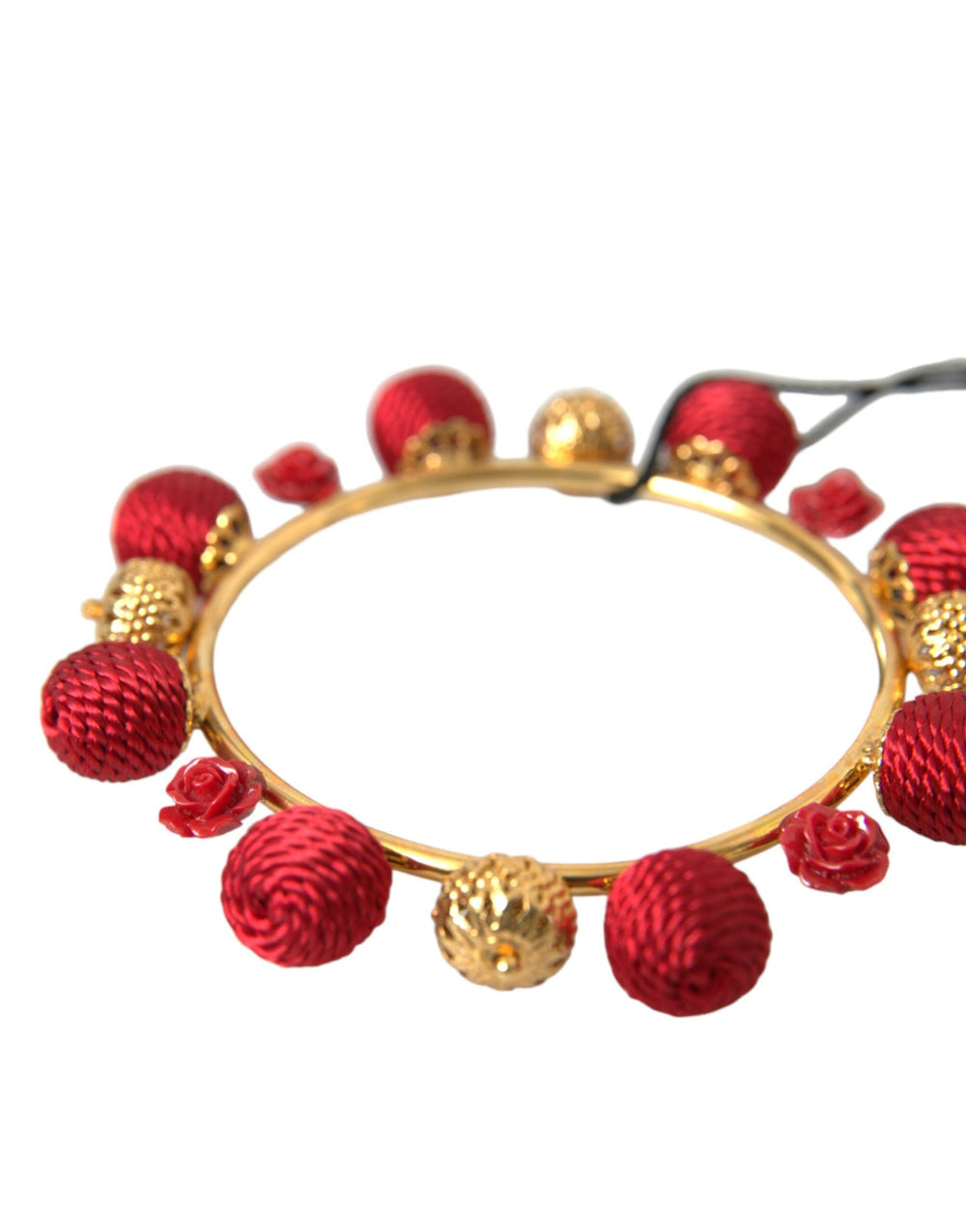  - Dolce & Gabbana Gold Brass Red RUNWAY Sicilia Natale Roses Bracelet - SMY101401 - Ask Me Wear