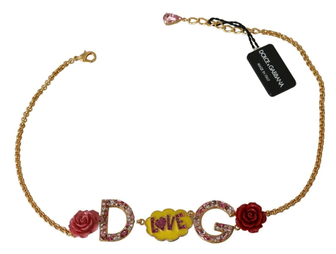  - Dolce & Gabbana Gold Crystal Charm Statement Necklace - SMY90040 - Ask Me Wear