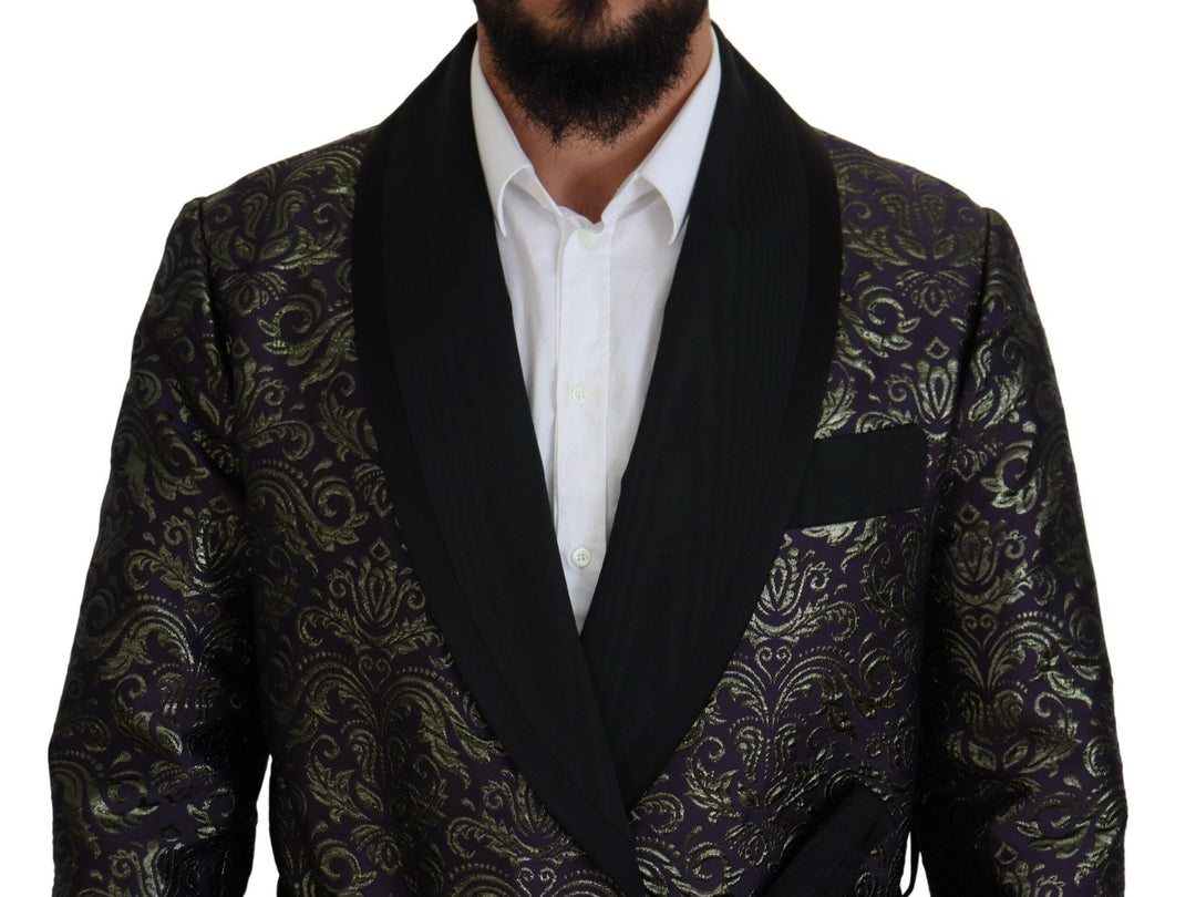  - Dolce & Gabbana Gold Jacquard Robe Jacket - KOS2114 - 52 - Ask Me Wear