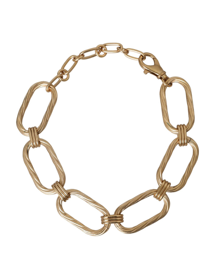  - Dolce & Gabbana Gold Tone Brass Large Link Chain Jewelry Necklace - SMY10295 - Ask Me Wear