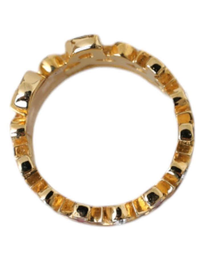  - Dolce & Gabbana Gold Tone BrassCrystal Enamel DG CROWN Statement Ring - SMY10194 - 51 - Ask Me Wear