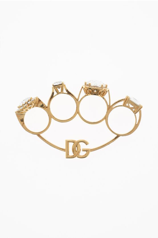 Rings - Dolce & Gabbana Golde - Effect Rings with Jewels - 8058990292525 - Ask Me Wear