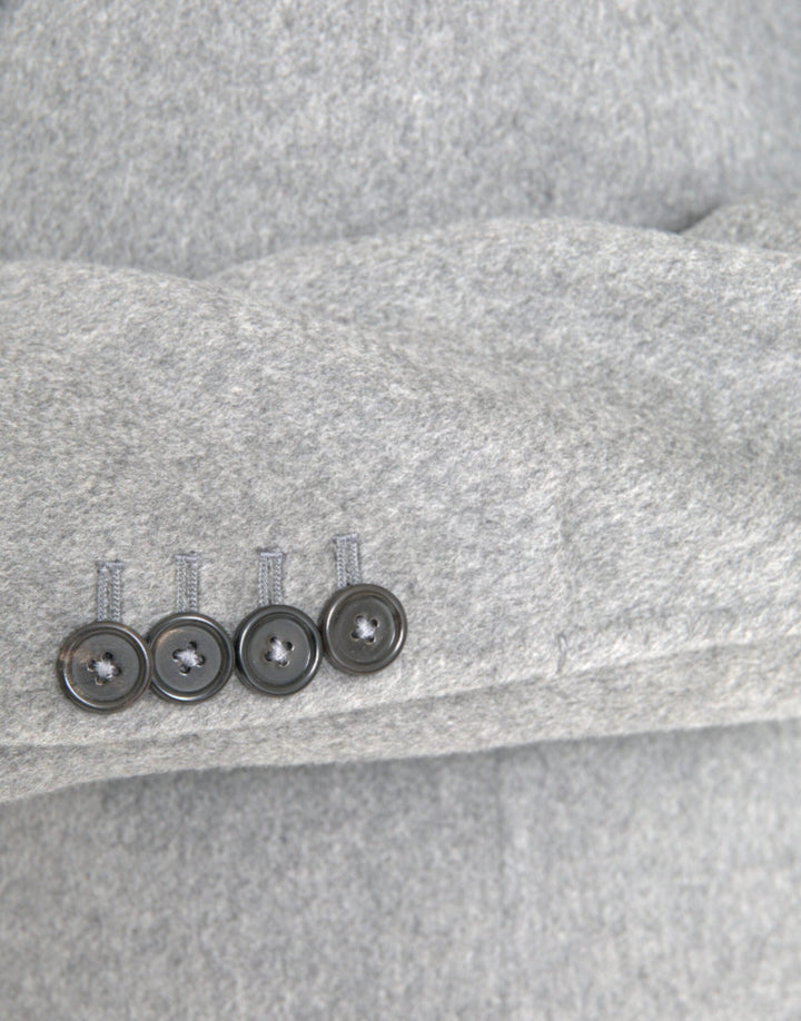  - Dolce & Gabbana Gray Double Trench Coat Cashmere Jacket - JKT3847 - 48 - Ask Me Wear