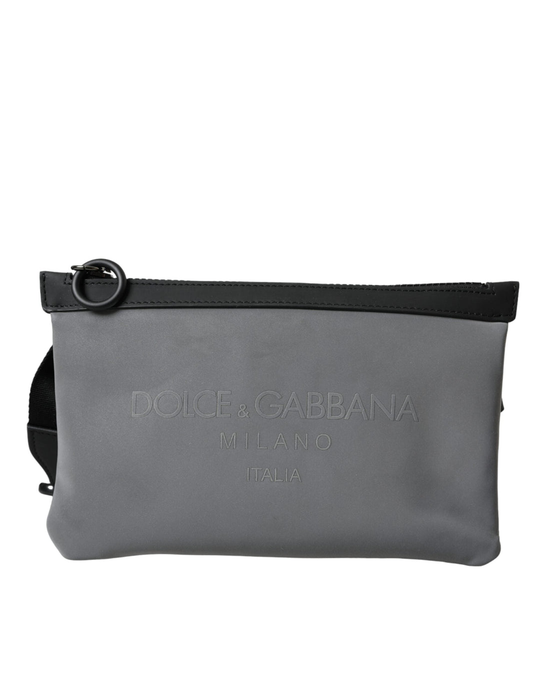  - Dolce & Gabbana Gray Neoprene Logo Zip Waist Fanny Pack Belt Pouch Bag - BAG1458 - Ask Me Wear