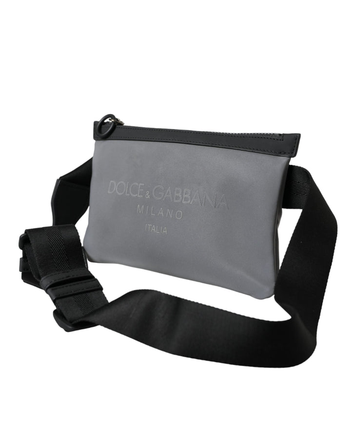  - Dolce & Gabbana Gray Neoprene Logo Zip Waist Fanny Pack Belt Pouch Bag - BAG1458 - Ask Me Wear