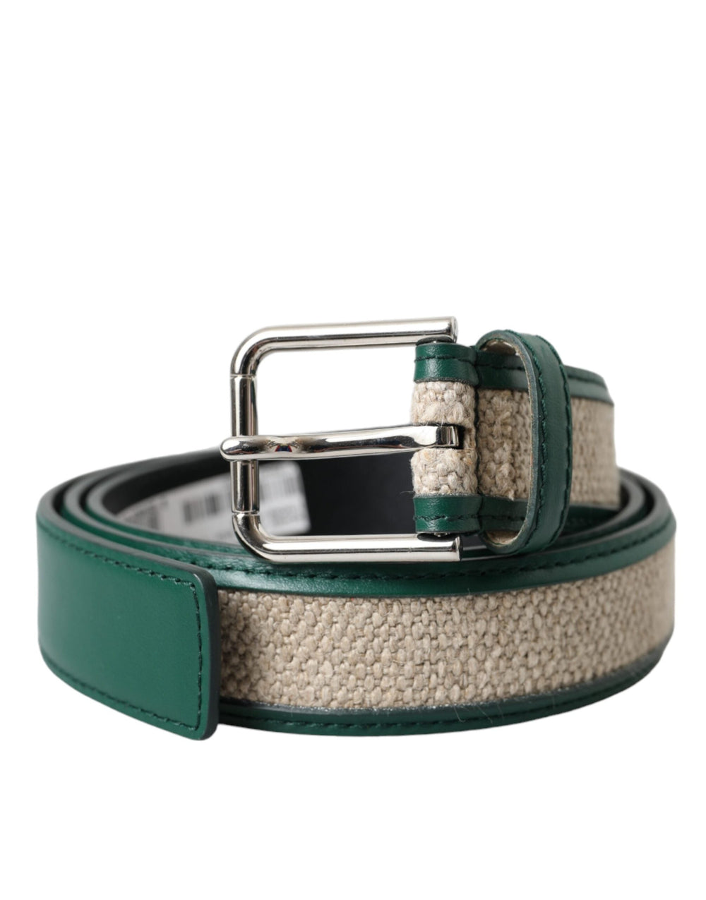  - Dolce & Gabbana Green Beige Leather Weaved Metal Buckle Belt - BEL9208 - 90 - Ask Me Wear