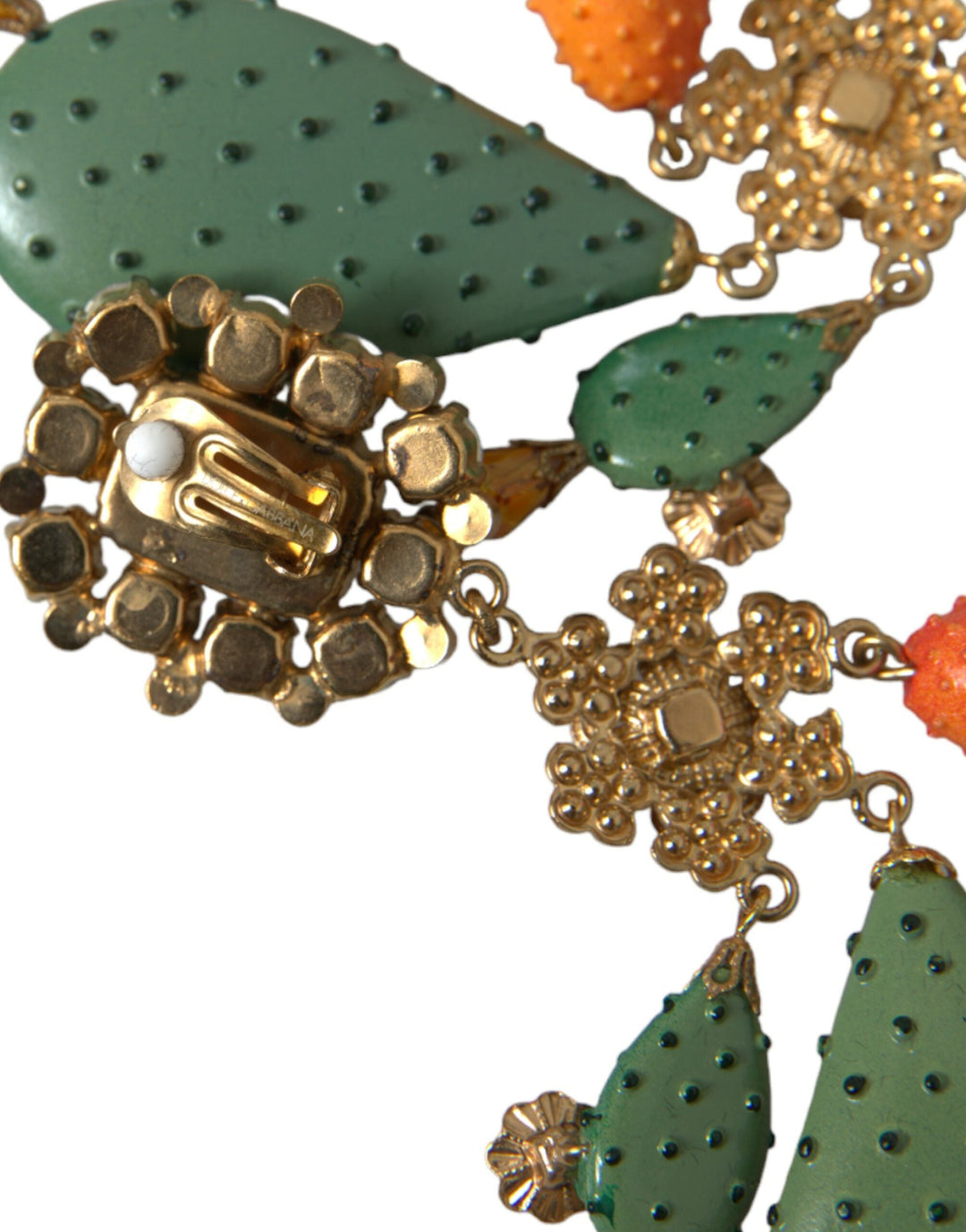  - Dolce & Gabbana Green Cactus Crystal Clip On Jewelry Dangling Earrings - SMY101407 - Ask Me Wear