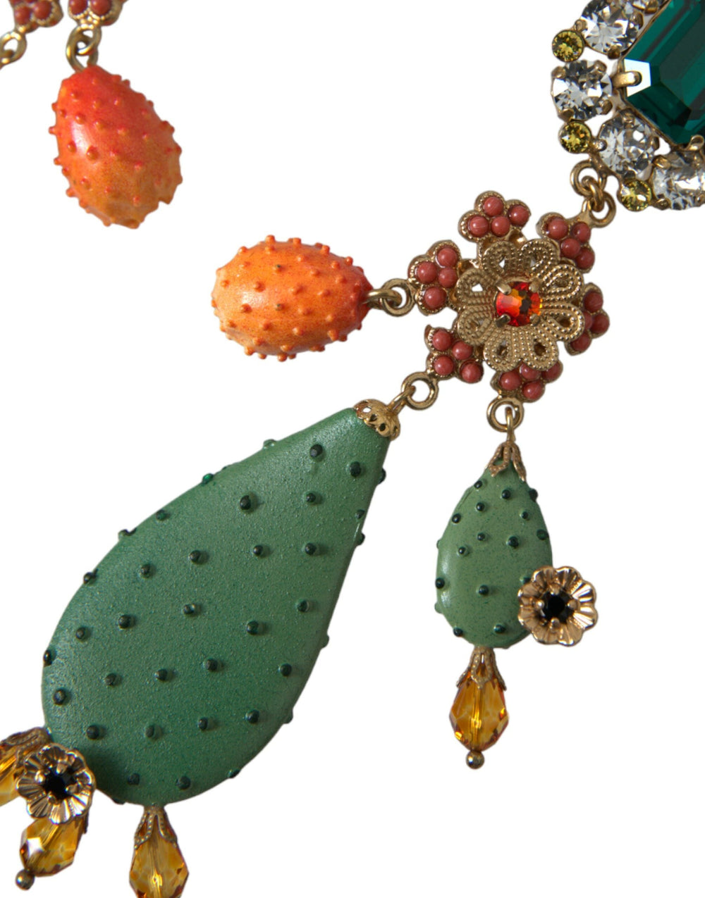  - Dolce & Gabbana Green Cactus Crystal Clip On Jewelry Dangling Earrings - SMY101407 - Ask Me Wear