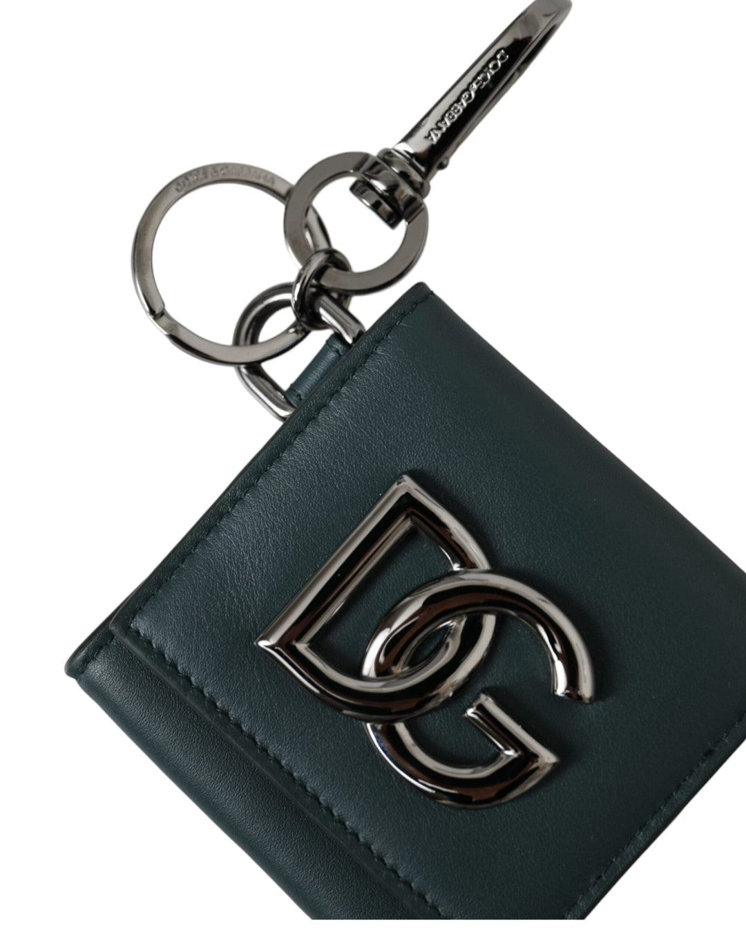  - Dolce & Gabbana Green Calfskin Leather DG Logo Keyring Coin Purse Wallet - SMY10326 - Ask Me Wear