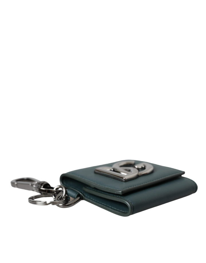  - Dolce & Gabbana Green Calfskin Leather DG Logo Keyring Coin Purse Wallet - SMY10326 - Ask Me Wear