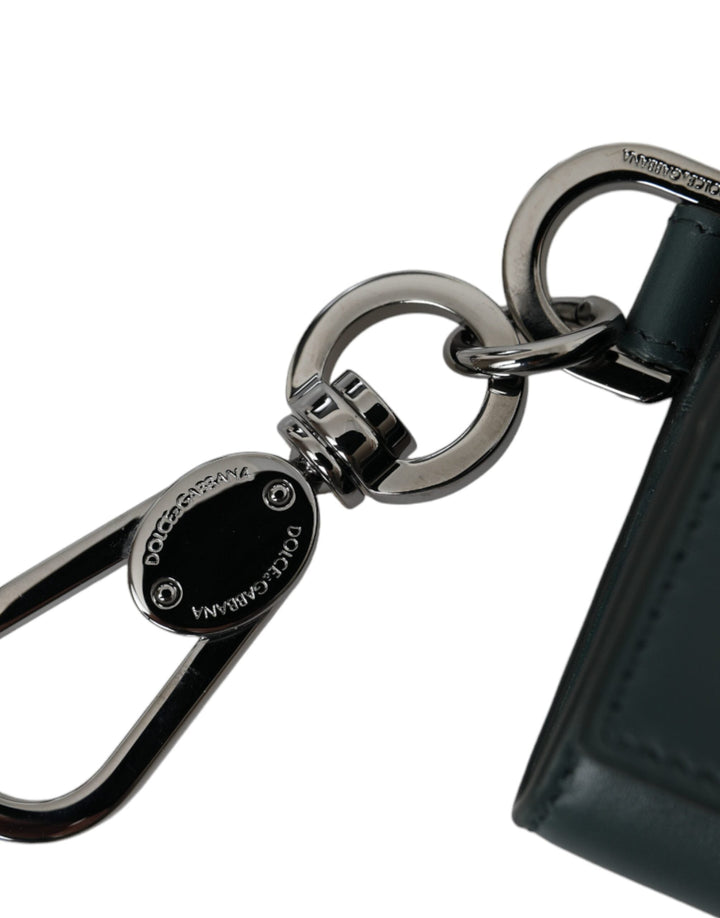  - Dolce & Gabbana Green Leather DG Logo Keyring Coin Purse Keyring Wallet - BAG1446 - Ask Me Wear