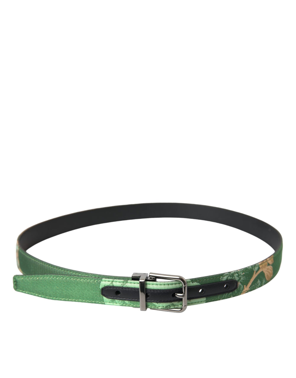  - Dolce & Gabbana Green Leather Jacquard Silver Metal Buckle Belt - BEL9192 - 90 - Ask Me Wear