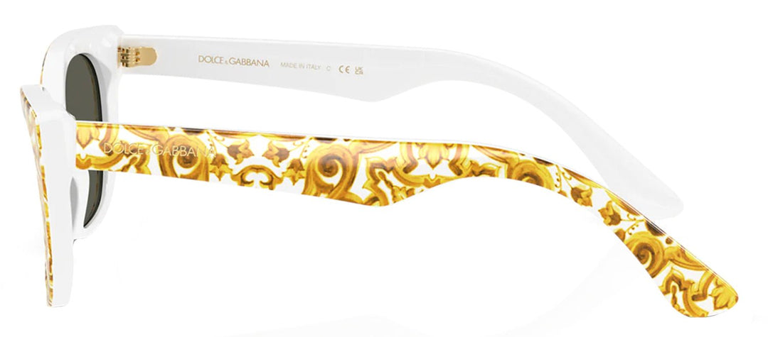 Dolce & Gabbana KIDSSunglasses - Dolce & Gabbana KIDS DX 4427 34347P Cat - Eye Plastic Yellow Sunglasses with Gold Mirror Lens - DX_4427_34347P_49mm - Ask Me Wear