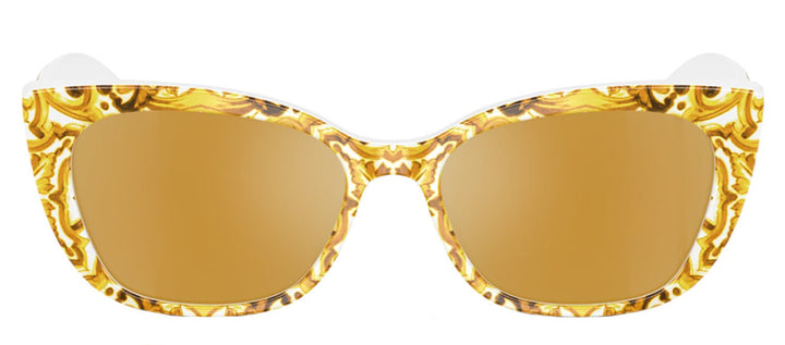 Dolce & Gabbana KIDSSunglasses - Dolce & Gabbana KIDS DX 4427 34347P Cat - Eye Plastic Yellow Sunglasses with Gold Mirror Lens - DX_4427_34347P_49mm - Ask Me Wear