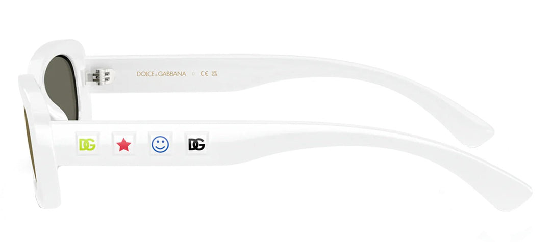 Dolce & Gabbana KIDSSunglasses - Dolce & Gabbana KIDS DX 6006U 33127P Rectangle Plastic White Sunglasses with Gold Mirror Lens - DX_6006U_33127P_46mm - Ask Me Wear