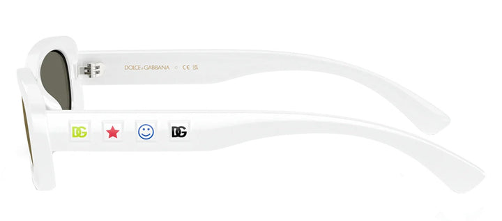 Dolce & Gabbana KIDSSunglasses - Dolce & Gabbana KIDS DX 6006U 33127P Rectangle Plastic White Sunglasses with Gold Mirror Lens - DX_6006U_33127P_46mm - Ask Me Wear