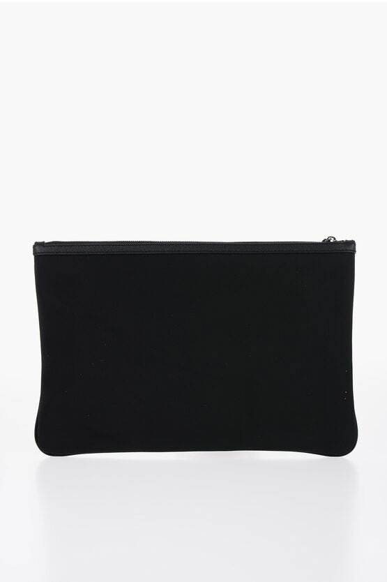 Bags - Dolce & Gabbana Leather and Nylon Clutch with Metal Placque - 8056265527068 - Ask Me Wear