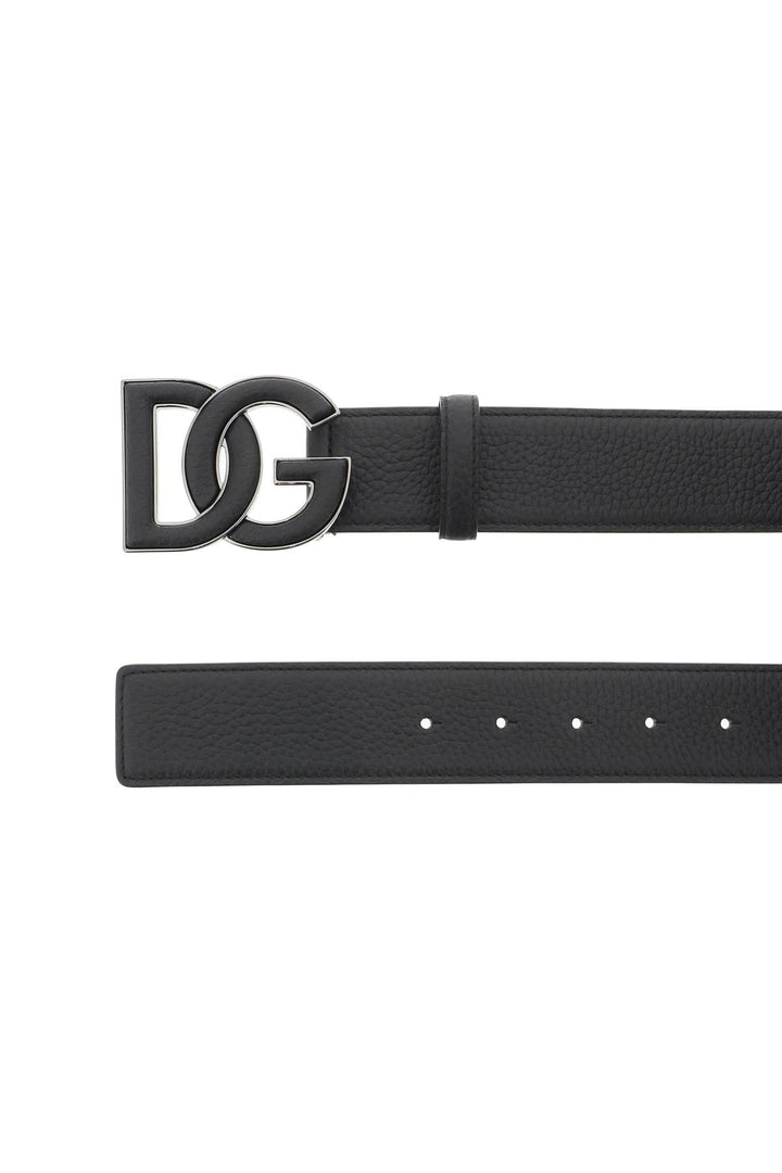 Belts - Dolce & Gabbana Leather Belt With Dg Logo Buckle - 241450FCR000004 - 80999 - 100 - Ask Me Wear