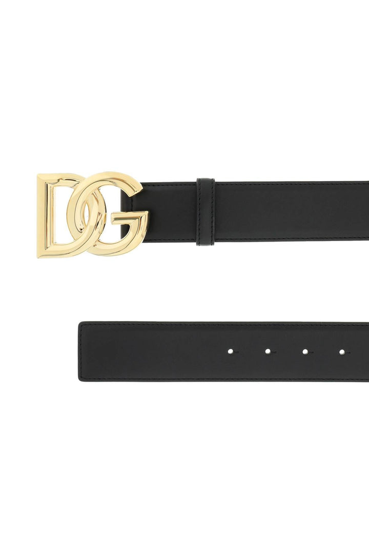 Belts - Dolce & Gabbana Leather Belt With Logo Buckle - 242450ACR000005 - 80999 - 85 - Ask Me Wear