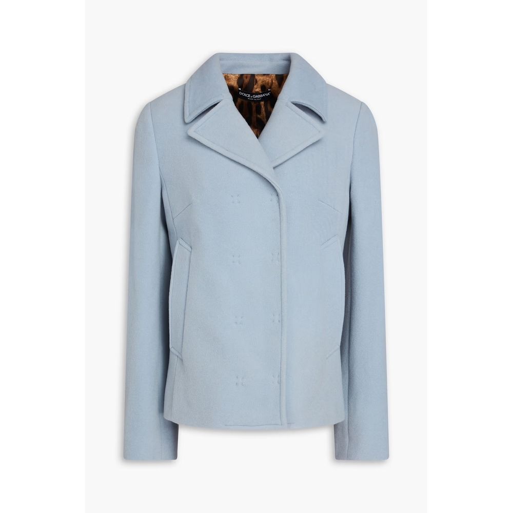  - Dolce & Gabbana Light Blue Wool Jackets & Coat - DO - 13858 - IT40|S - Ask Me Wear