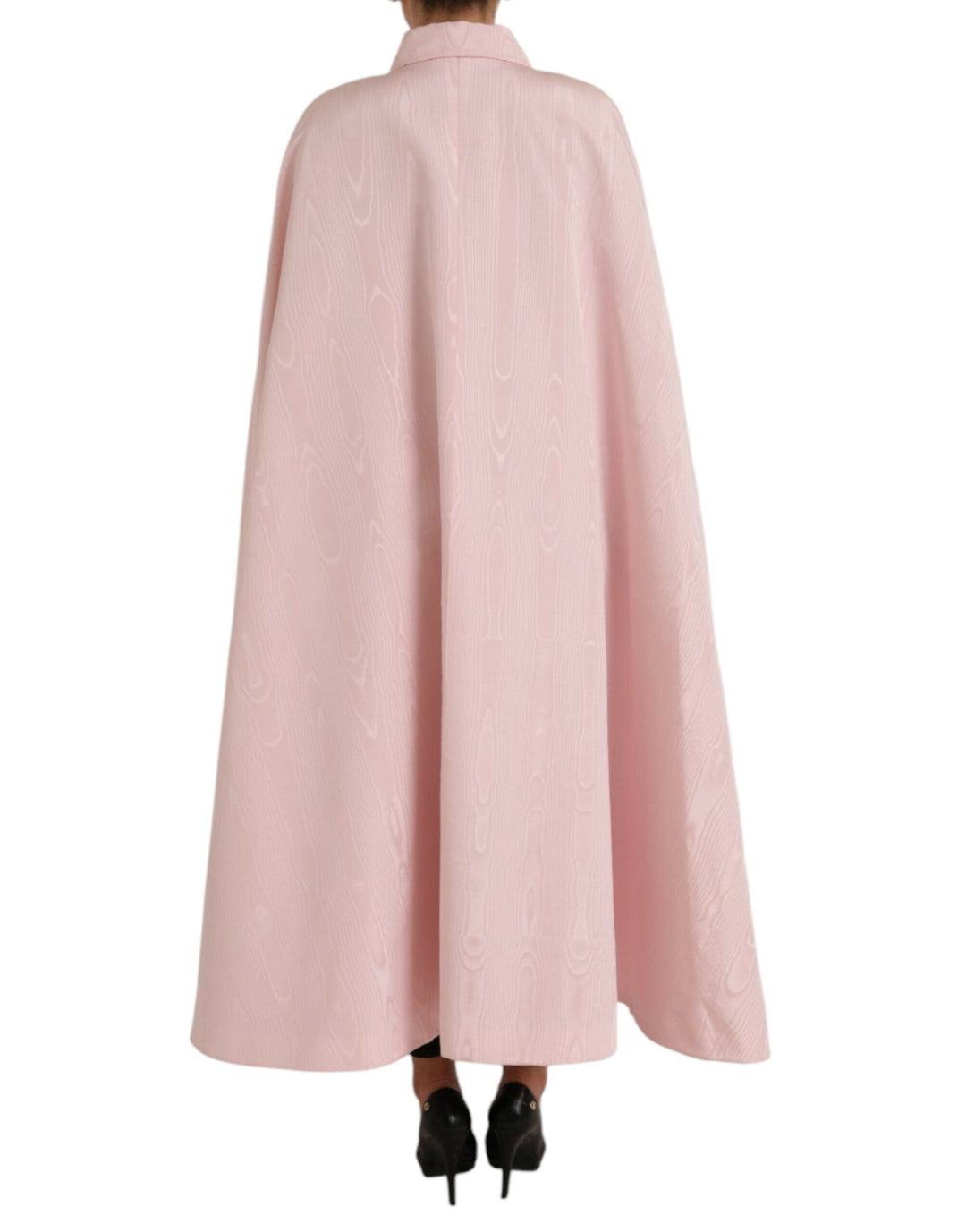  - Dolce & Gabbana Light Pink Silk Long Maxi Cape Coat Jacket - DR281186 - 40 - Ask Me Wear