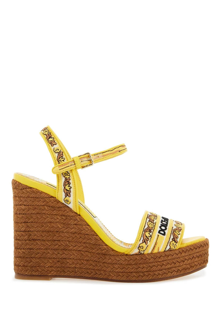 Shoes - Dolce & Gabbana Maiolica Embroidered Wedge Sandals - 242450NSD000002 - 8Q728 - 36 - Ask Me Wear