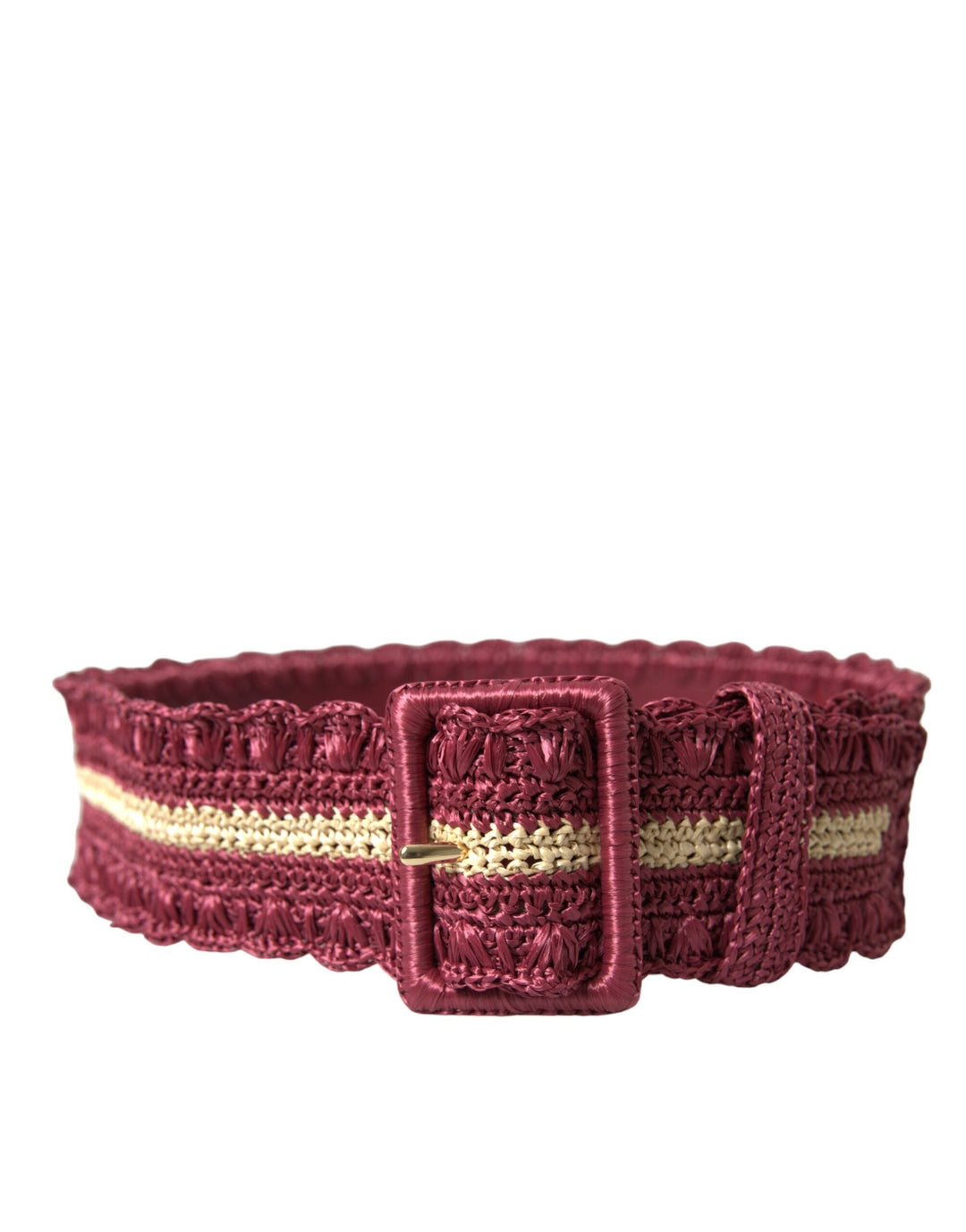  - Dolce & Gabbana Maroon Elegance Canvas Waist Belt - WMB355 - 85 - Ask Me Wear