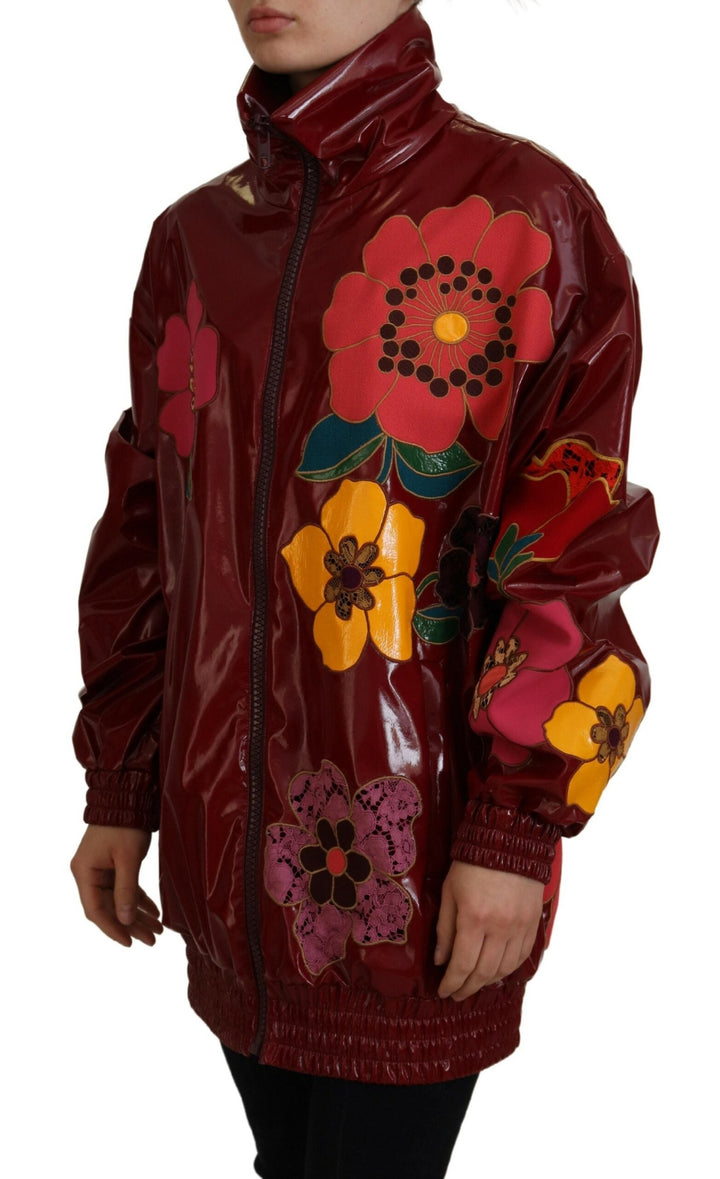  - Dolce & Gabbana Maroon Floral Luxe Jacket - JKT3578 - 40 - Ask Me Wear