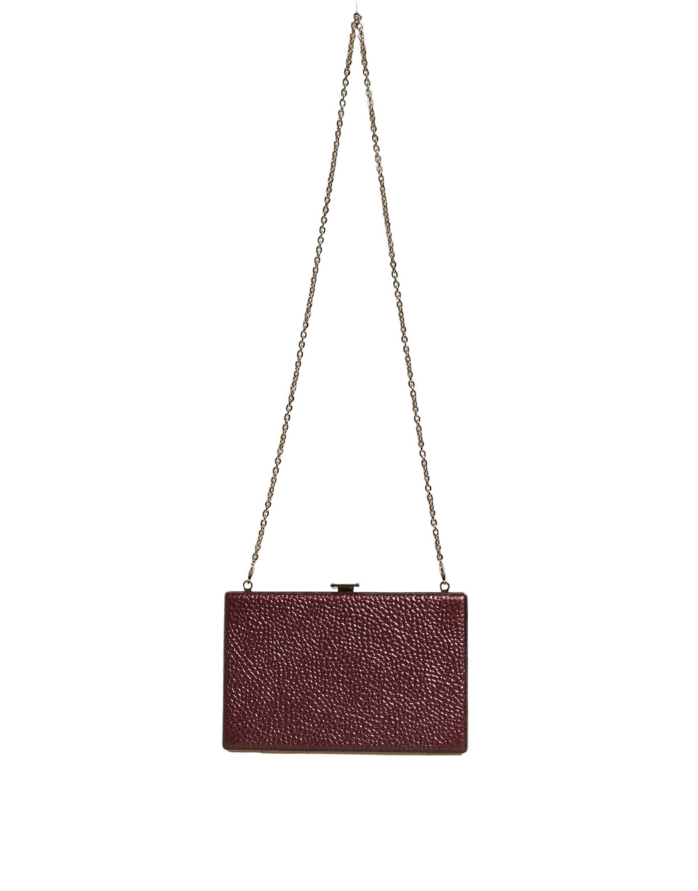  - Dolce & Gabbana Maroon Leather Clutch Evening Crossbody Bag - BAG4132 - Ask Me Wear