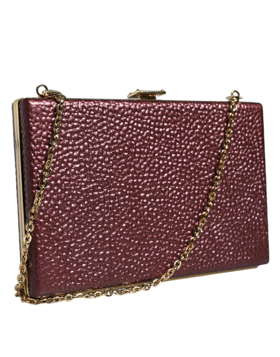  - Dolce & Gabbana Maroon Leather Clutch Evening Crossbody Bag - BAG4132 - Ask Me Wear