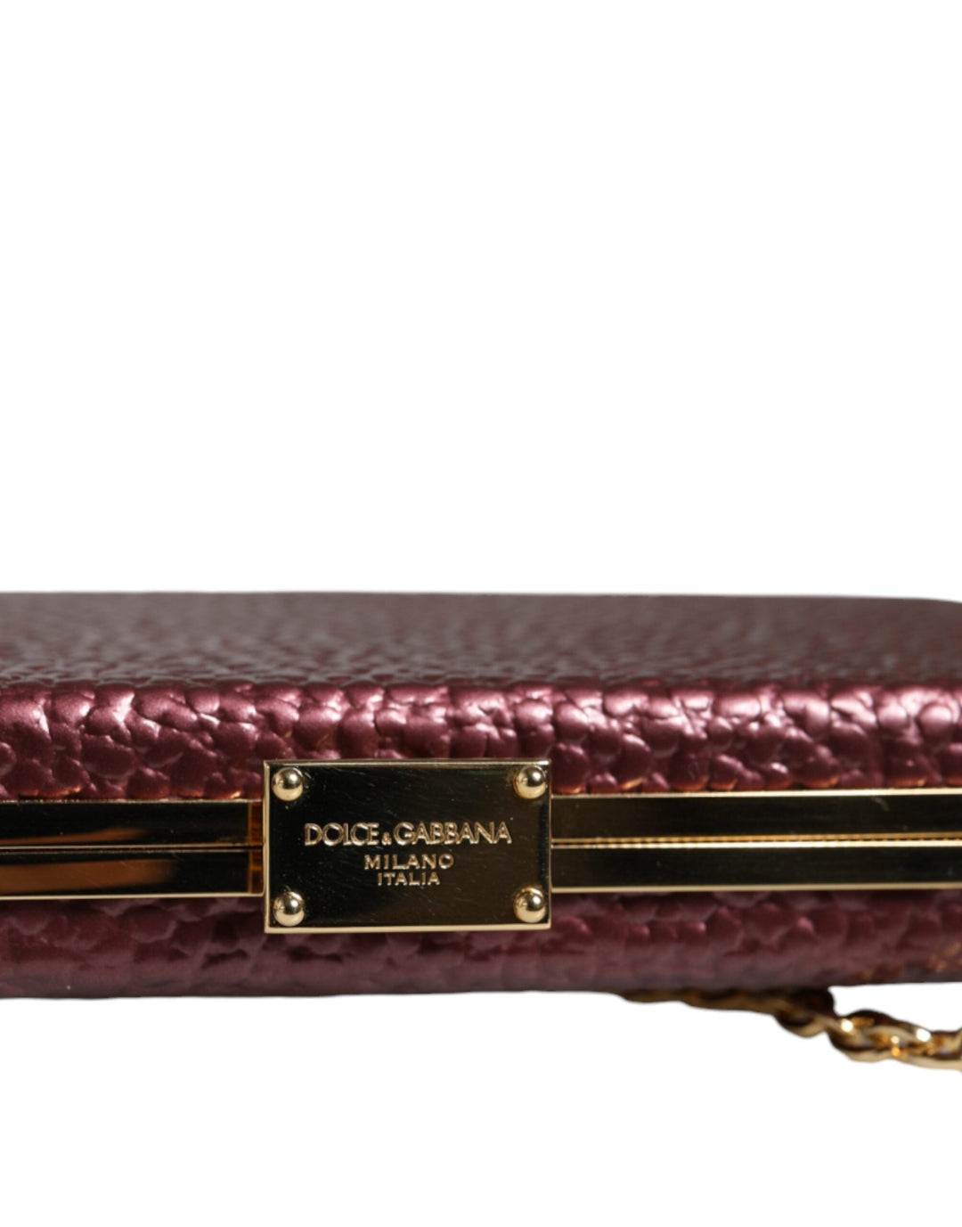  - Dolce & Gabbana Maroon Leather Clutch Evening Crossbody Bag - BAG4132 - Ask Me Wear