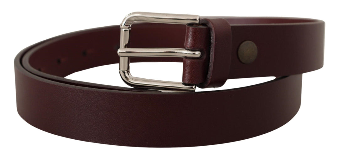  - Dolce & Gabbana Maroon Luxe Leather Belt with Metal Buckle - BEL8637#2 - 80 - Ask Me Wear