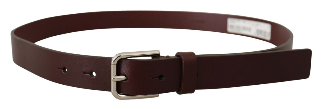  - Dolce & Gabbana Maroon Luxe Leather Belt with Metal Buckle - BEL8637#2 - 80 - Ask Me Wear