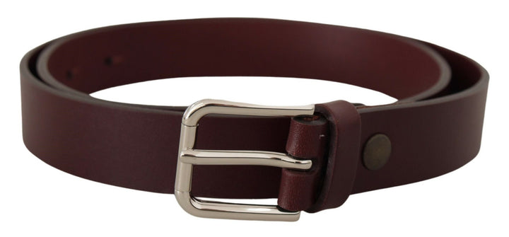  - Dolce & Gabbana Maroon Luxe Leather Belt with Metal Buckle - BEL8637#2 - 80 - Ask Me Wear