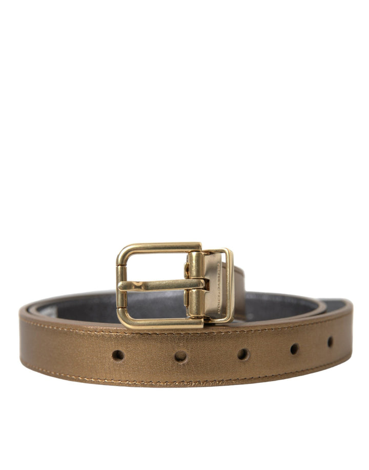  - Dolce & Gabbana Metallic Gold Leather Belt - Timeless Elegance - BEL9115 - 85 - Ask Me Wear