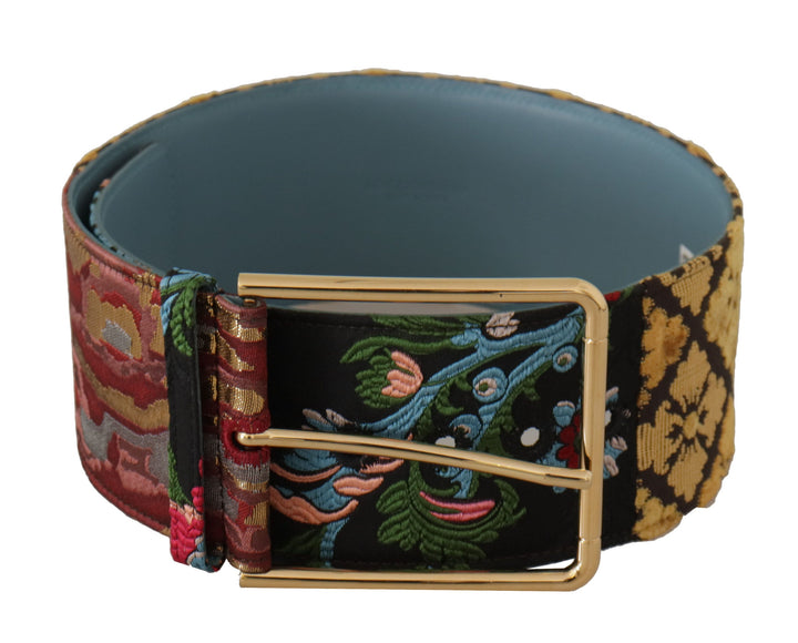  - Dolce & Gabbana Multicolor Canvas Leather Statement Belt - WMB111 - 70 - Ask Me Wear