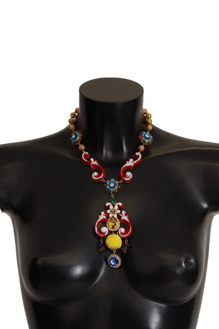  - Dolce & Gabbana Multicolor Crystal Statement Necklace - SMY100839 - Ask Me Wear