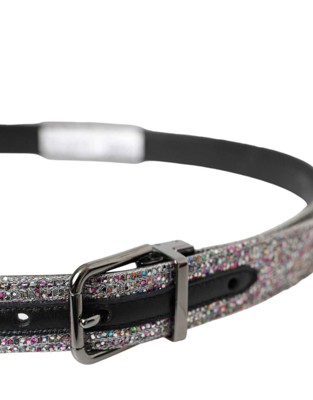  - Dolce & Gabbana Multicolor Embellished Silver Metal Buckle Belt - BEL9190 - 90 - Ask Me Wear